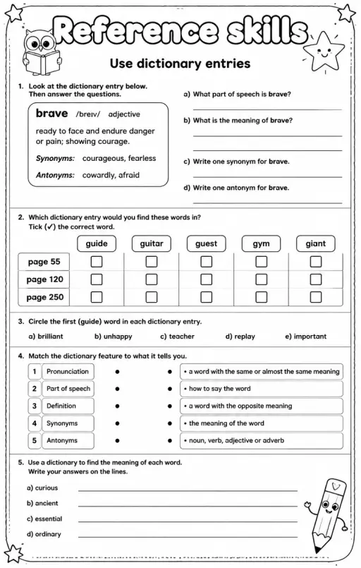 Use dictionary entries