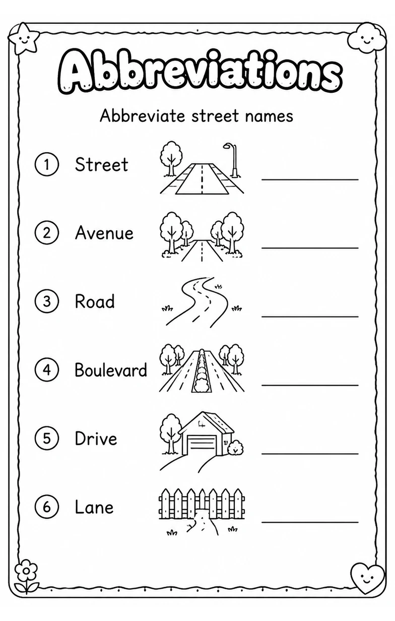 Abbreviate street names