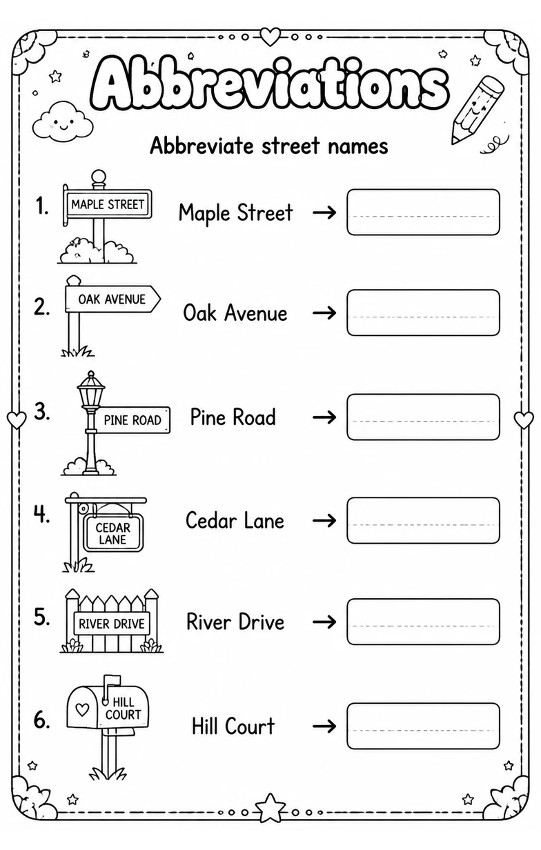 Abbreviate street names