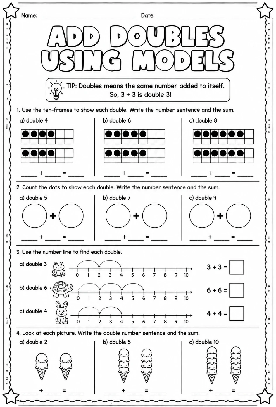 Add doubles using models