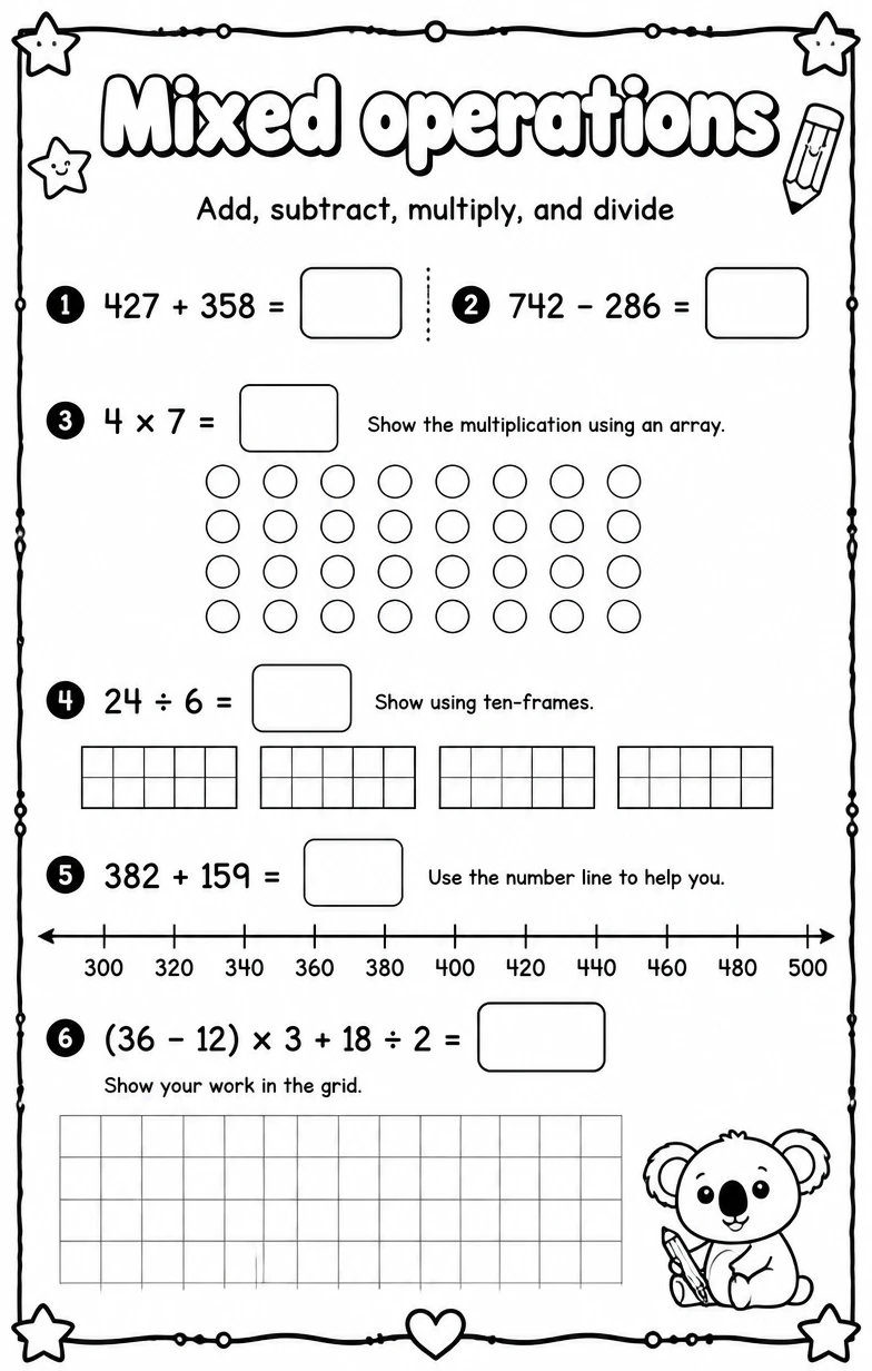 Add, subtract, multiply, and divide