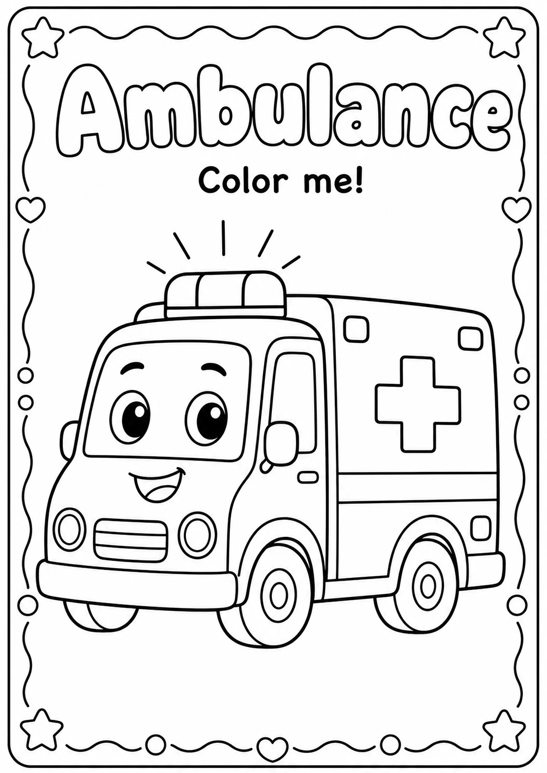 Ambulance Coloring Pages
