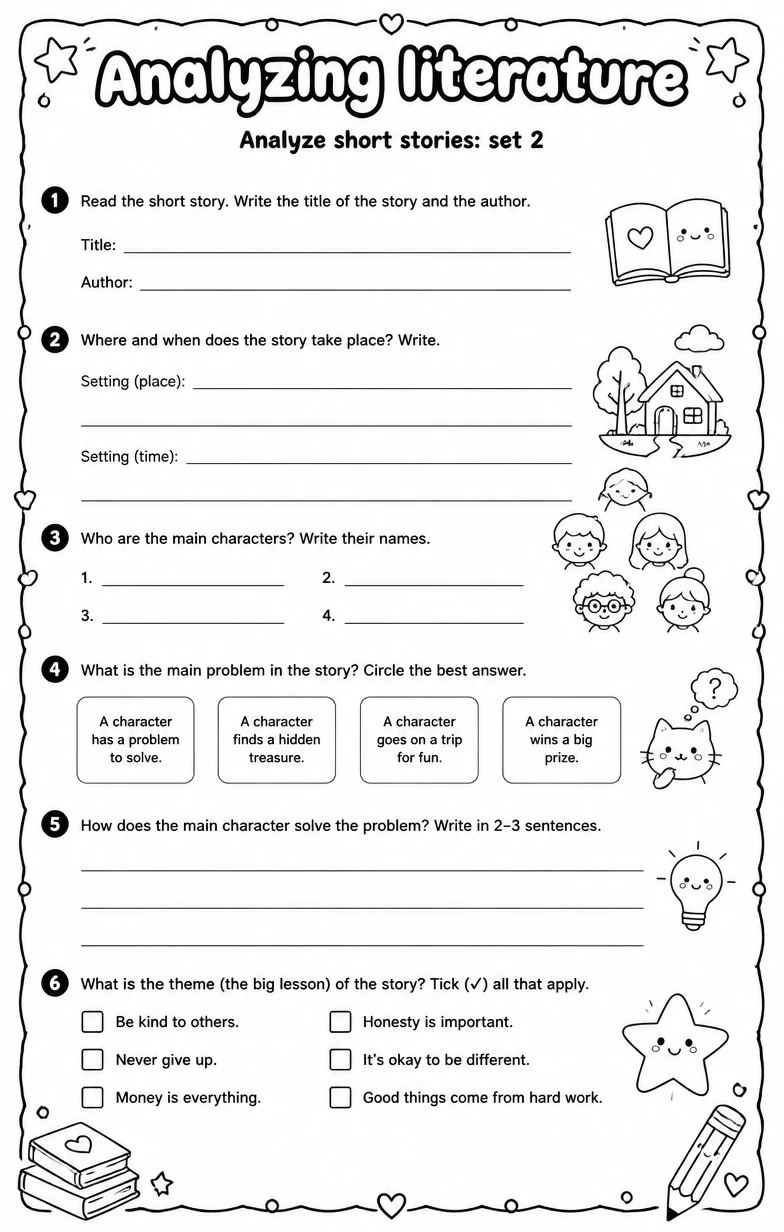 Analyze short stories: set 2