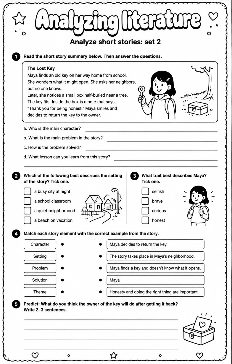 Analyze short stories: set 2