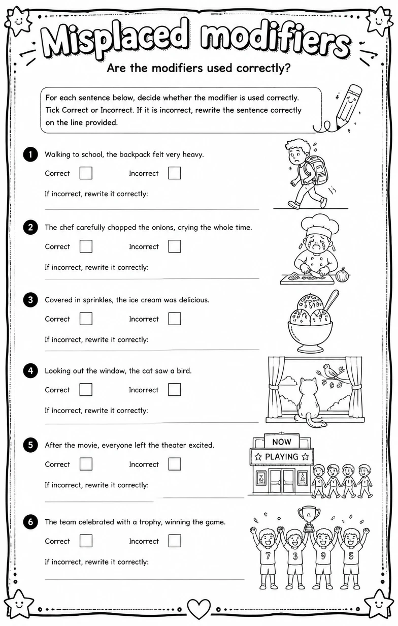 Are the modifiers used correctly?