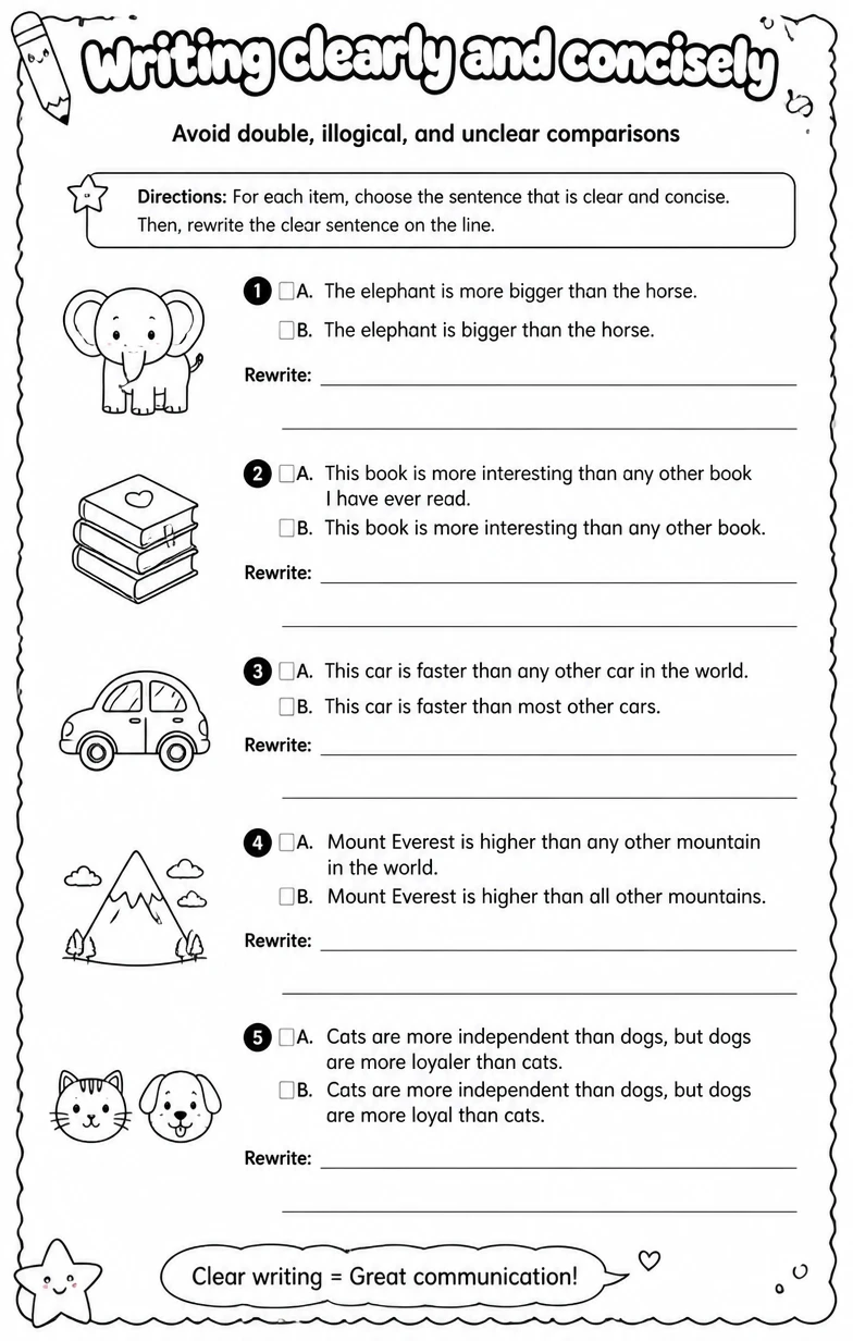 Avoid double, illogical, and unclear comparisons