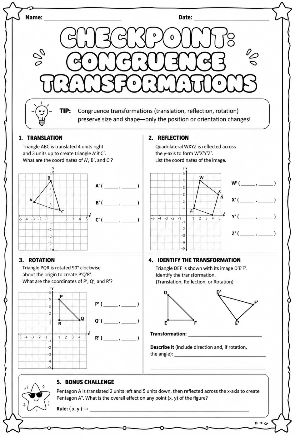 Checkpoint: Congruence transformations