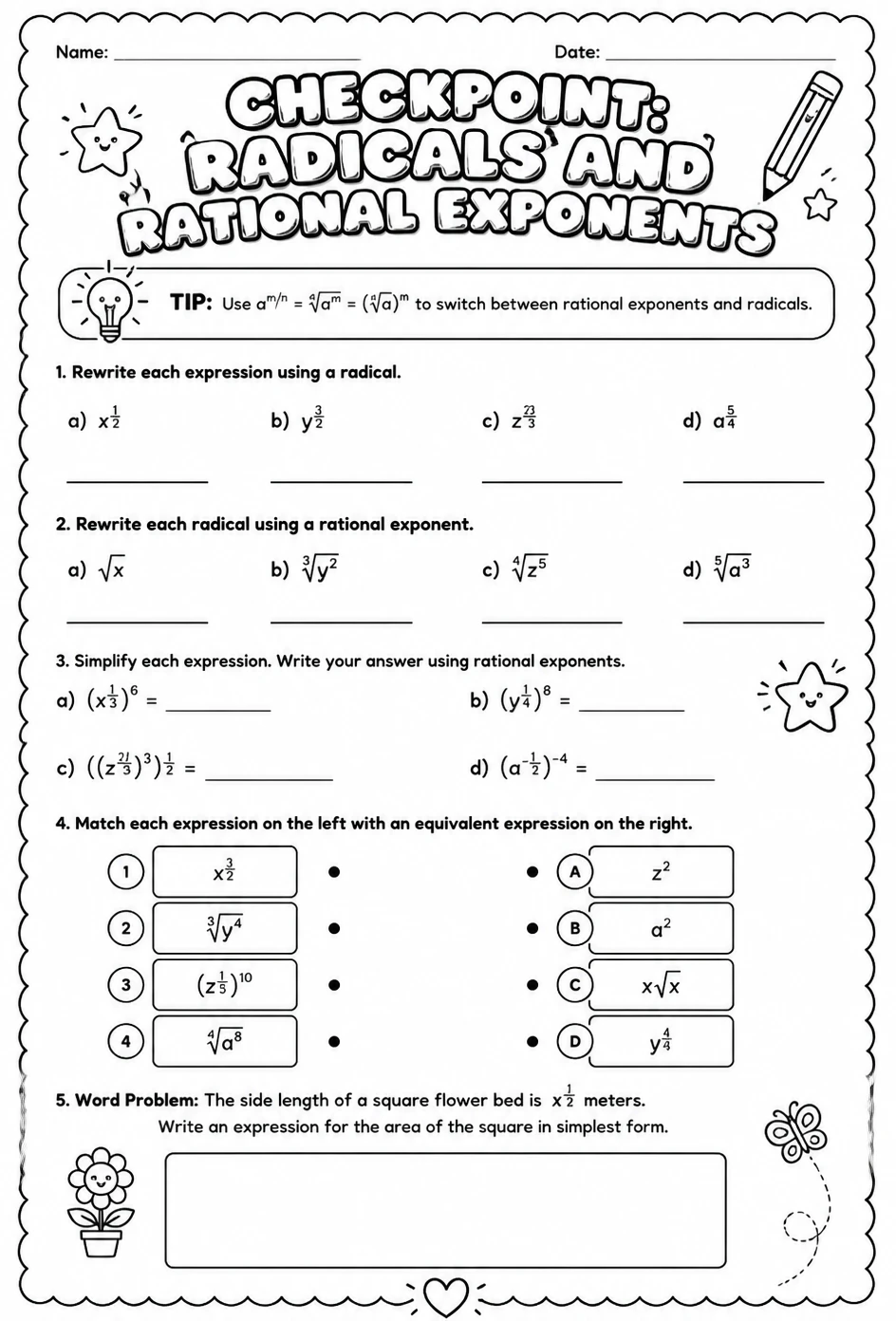 Checkpoint: Radicals and rational exponents