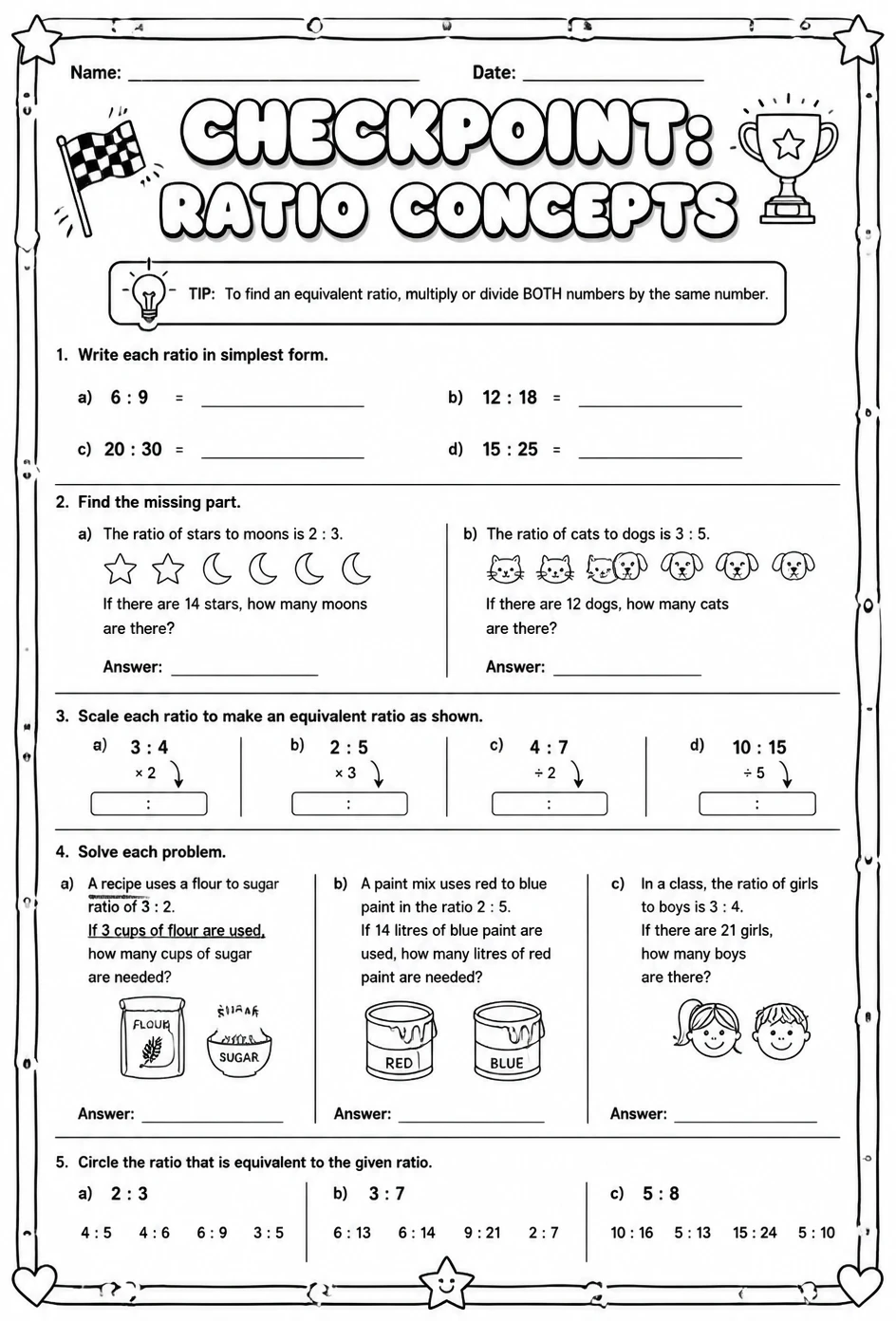 Checkpoint: Ratio concepts