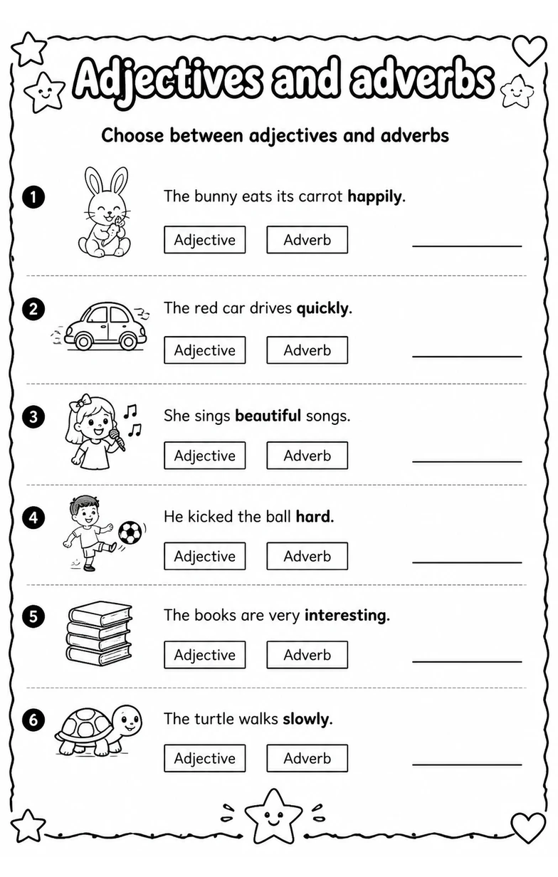 Choose between adjectives and adverbs