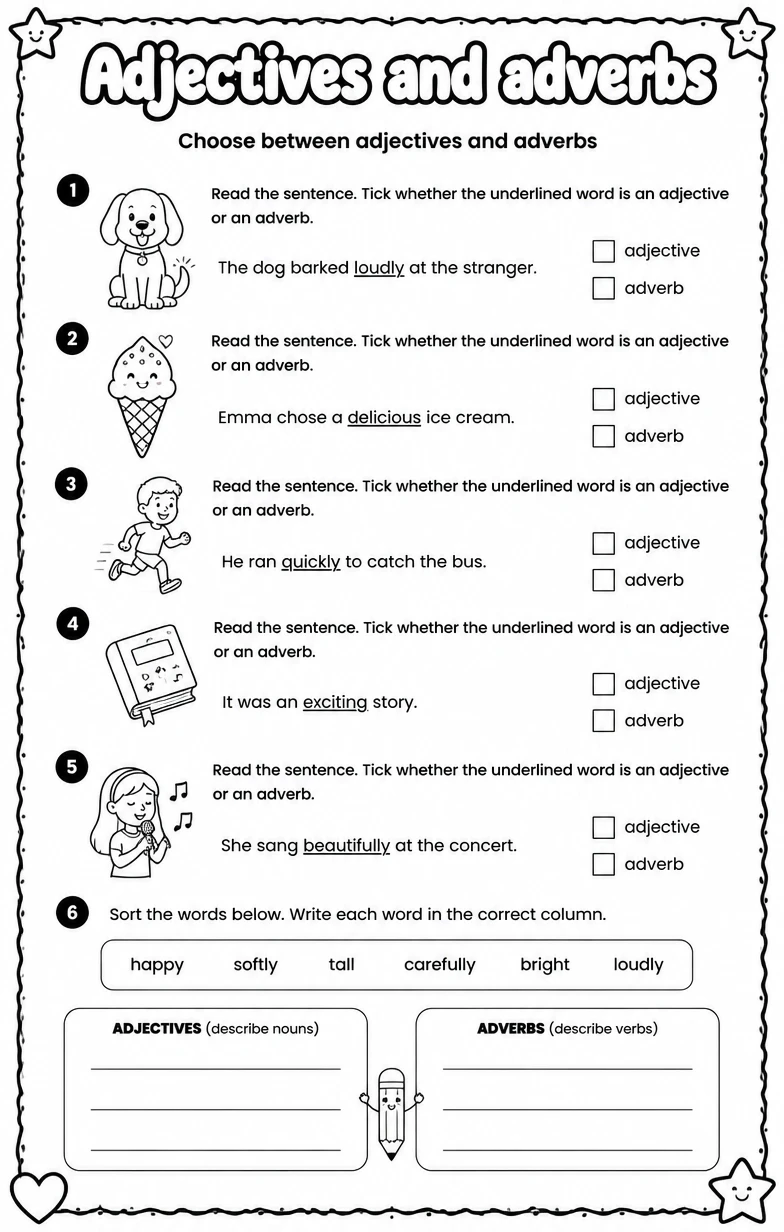 Choose between adjectives and adverbs