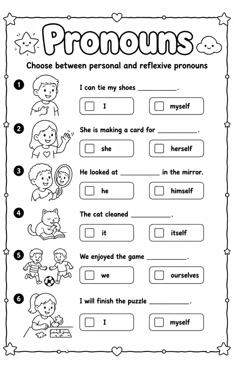 Choose between personal and reflexive pronouns
