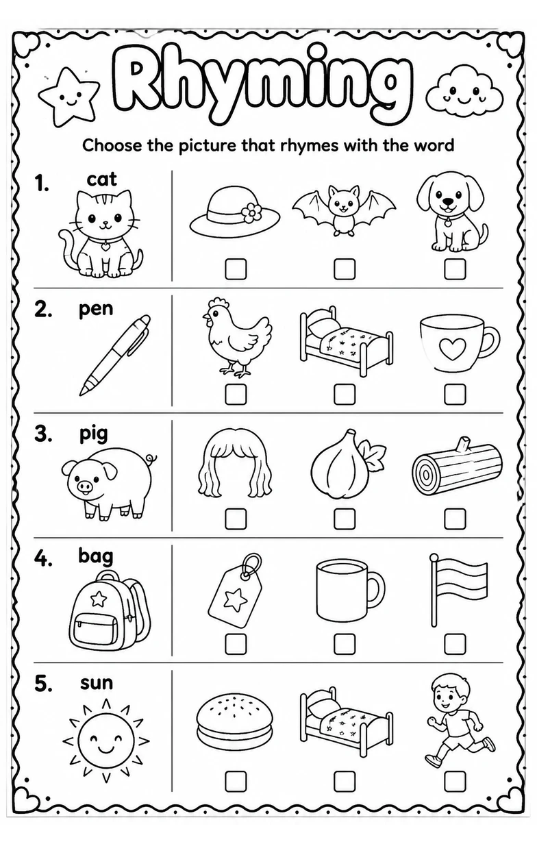 Choose the picture that rhymes with the word