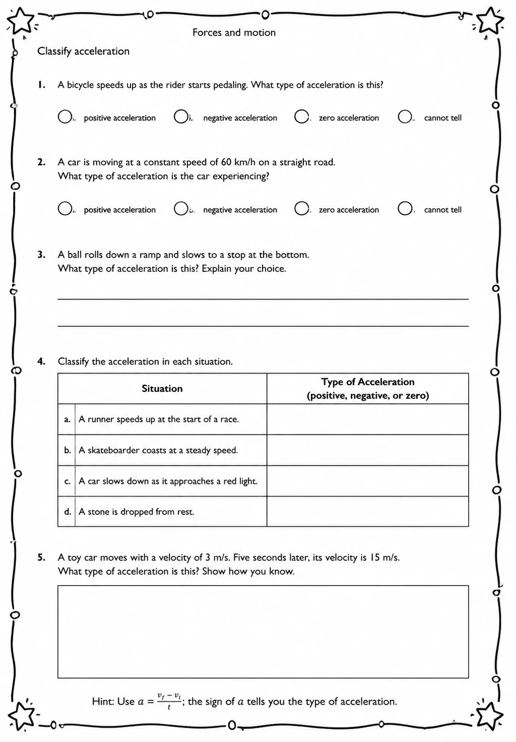 Classify acceleration
