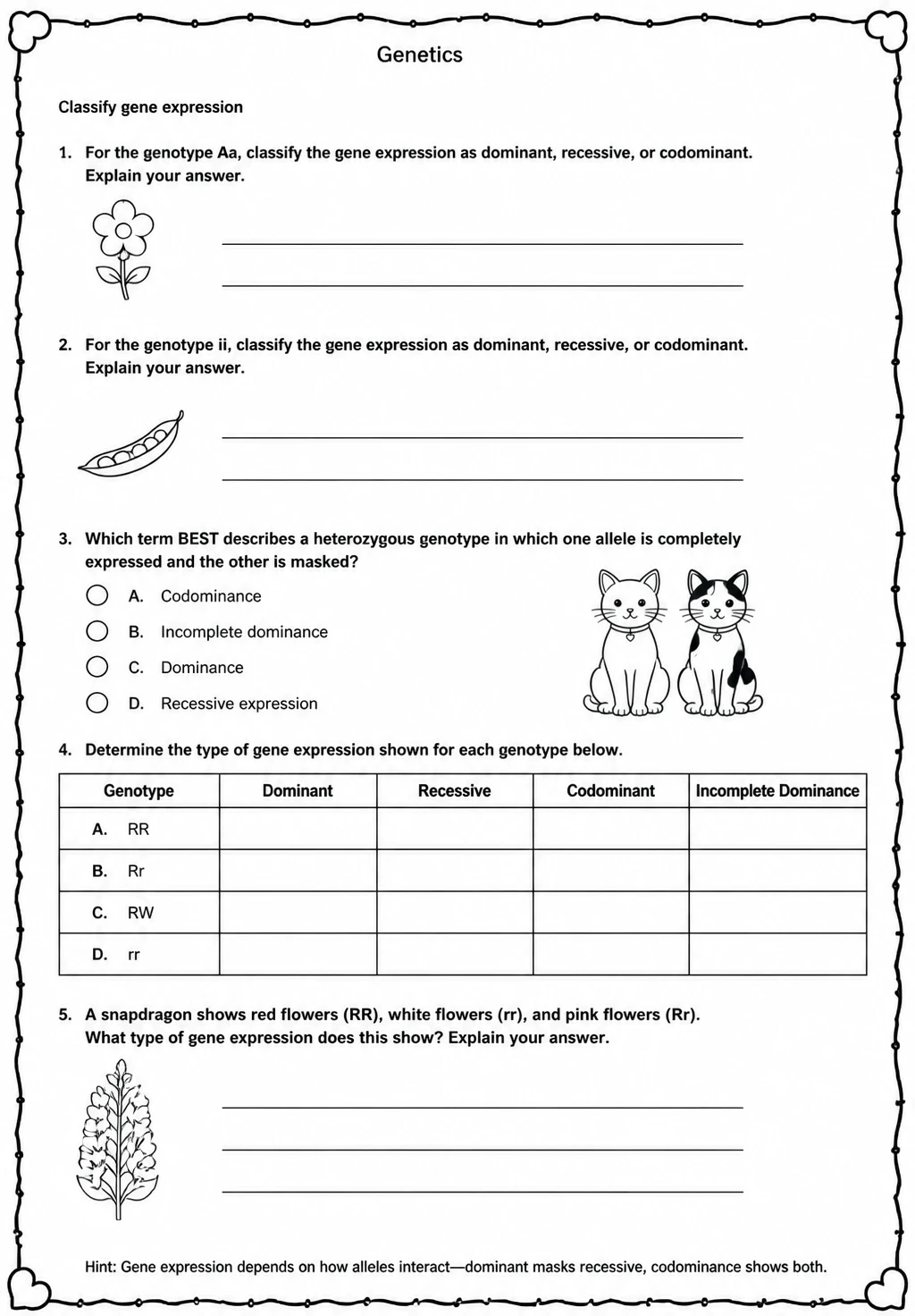 Classify gene expression