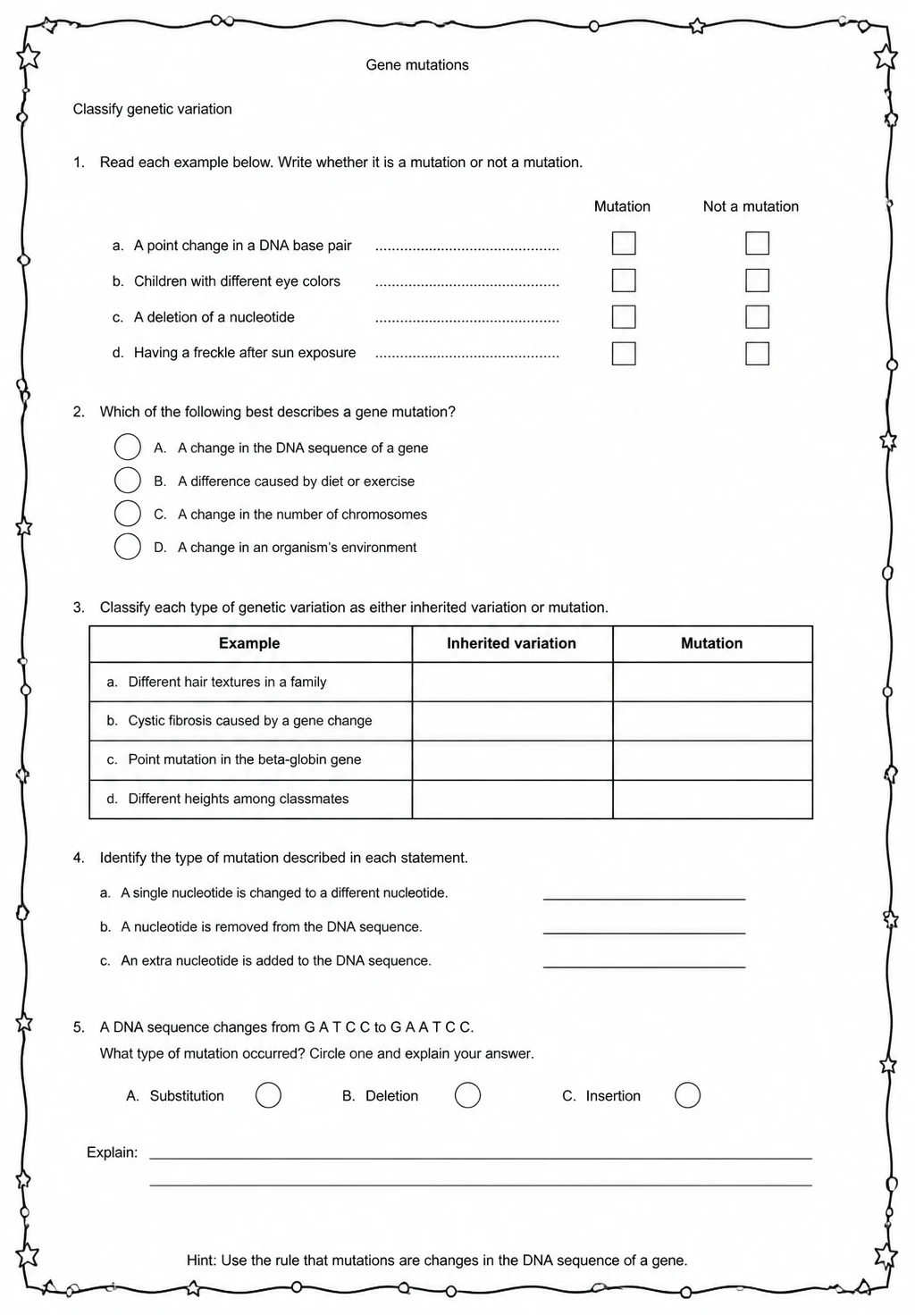 Classify genetic variation