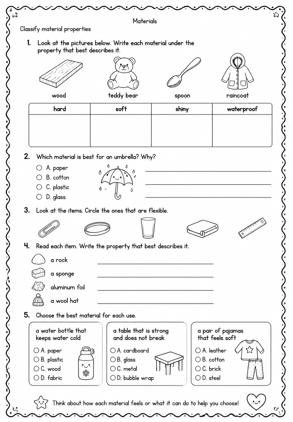 Classify material properties