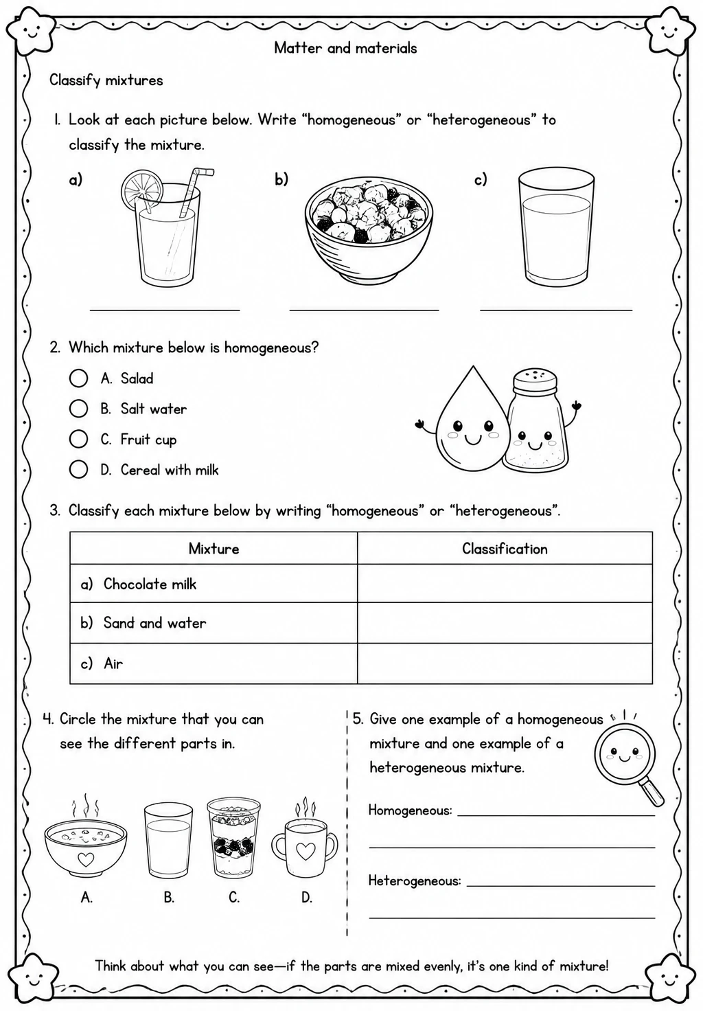 Classify mixtures