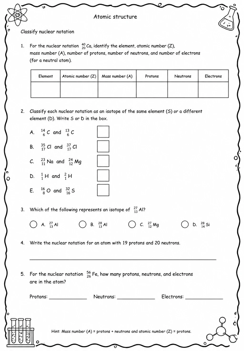 Classify nuclear notation