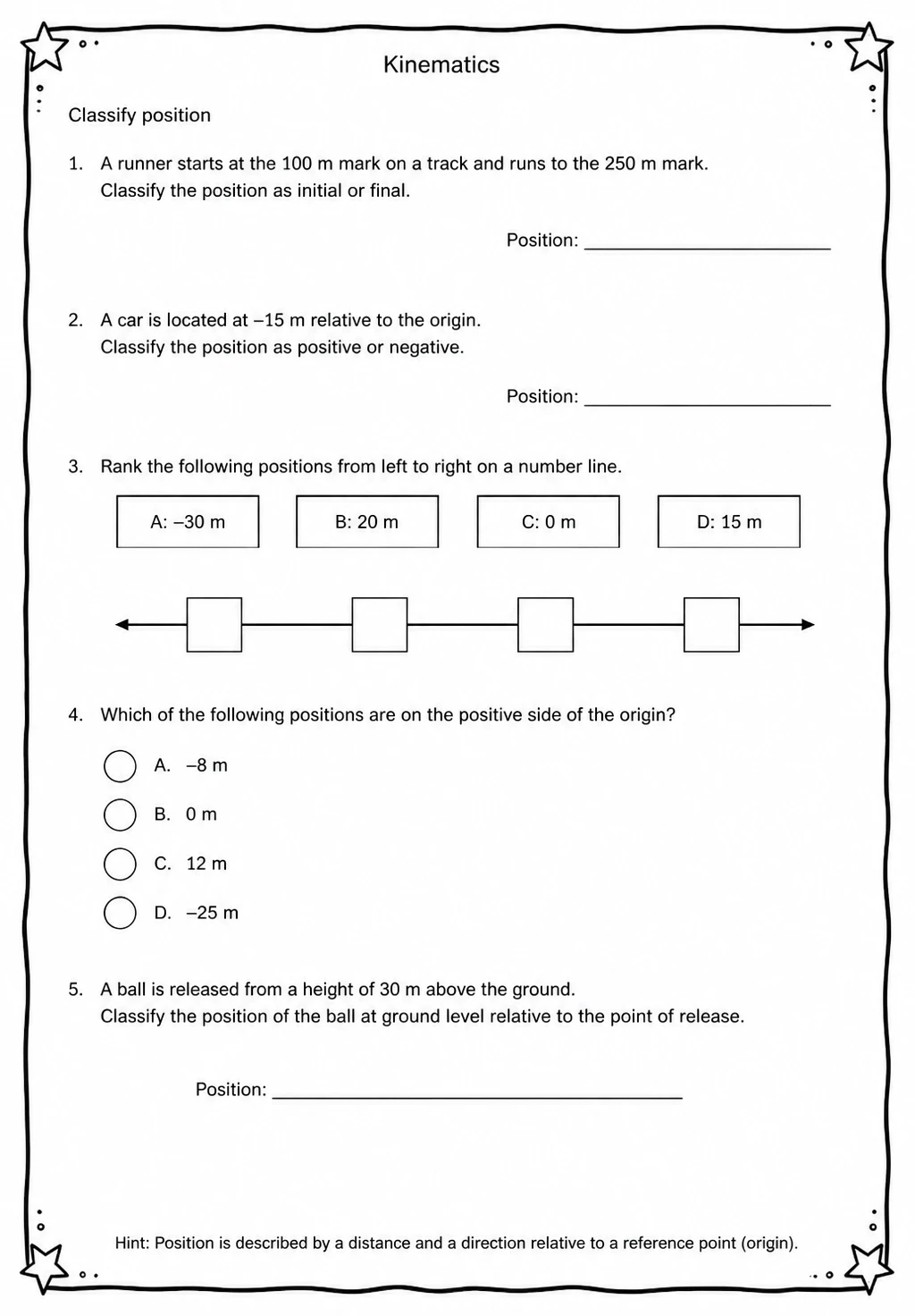 Classify position