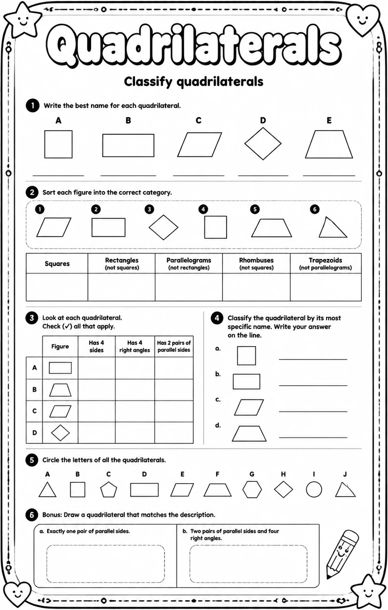 Classify quadrilaterals