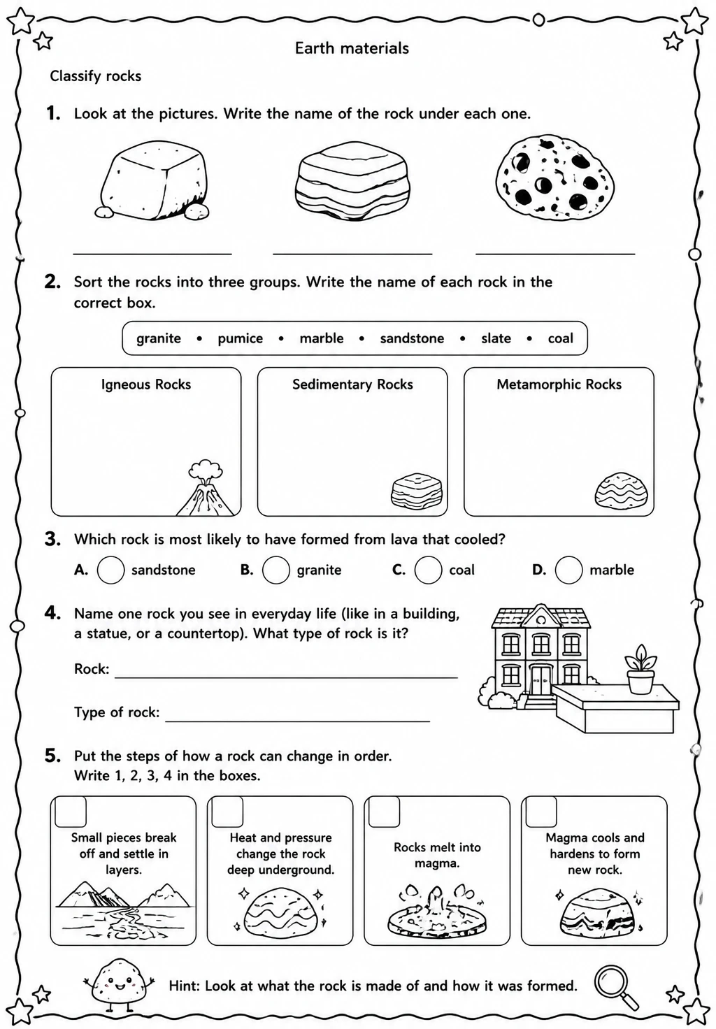 Classify rocks