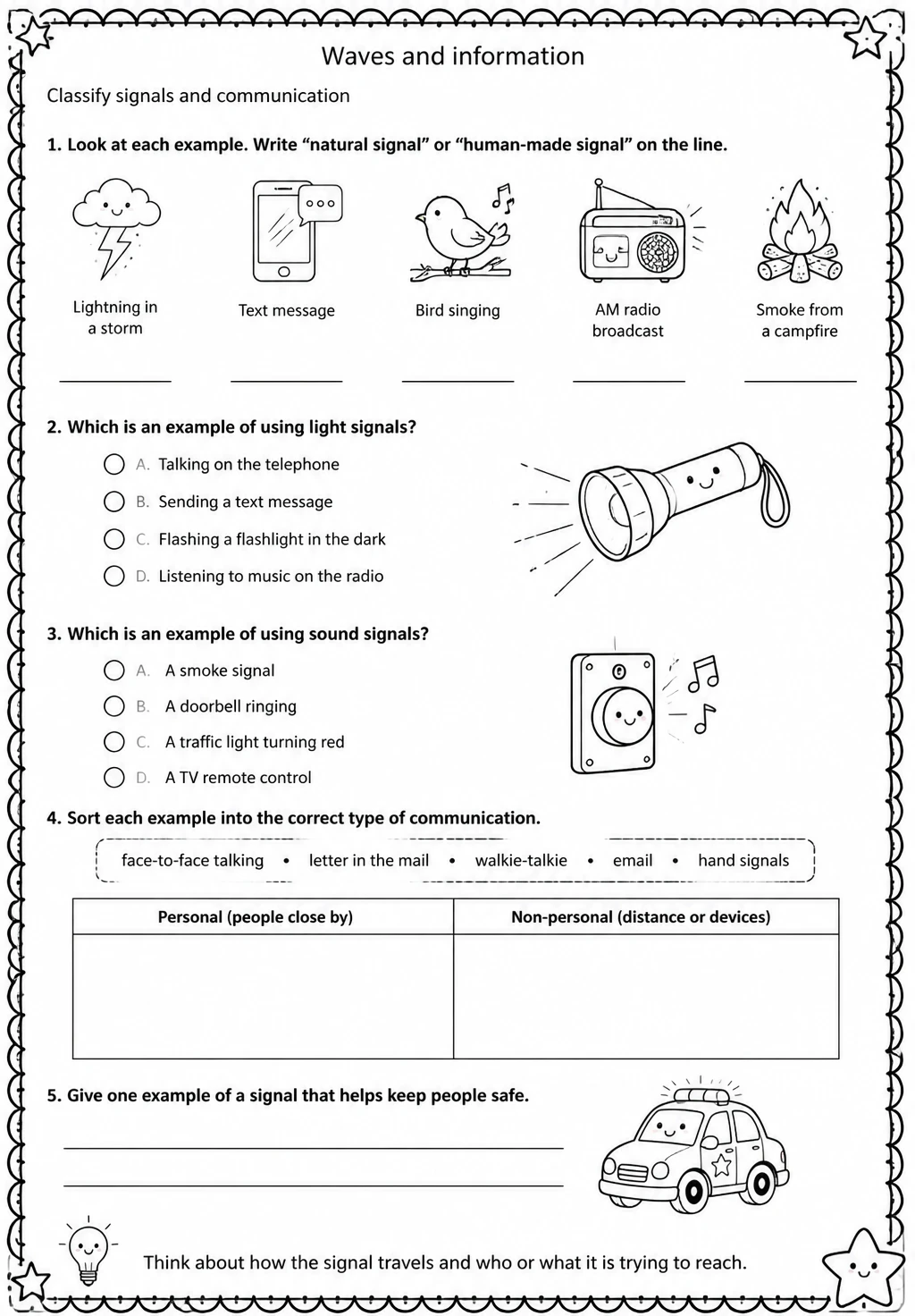 Classify signals and communication