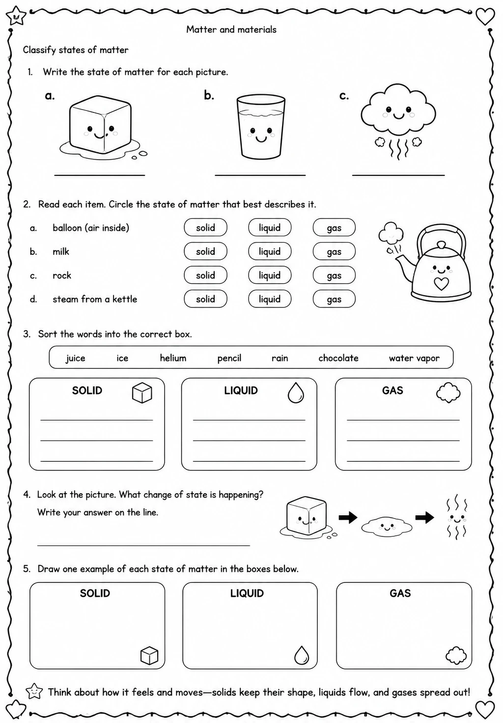 Classify states of matter