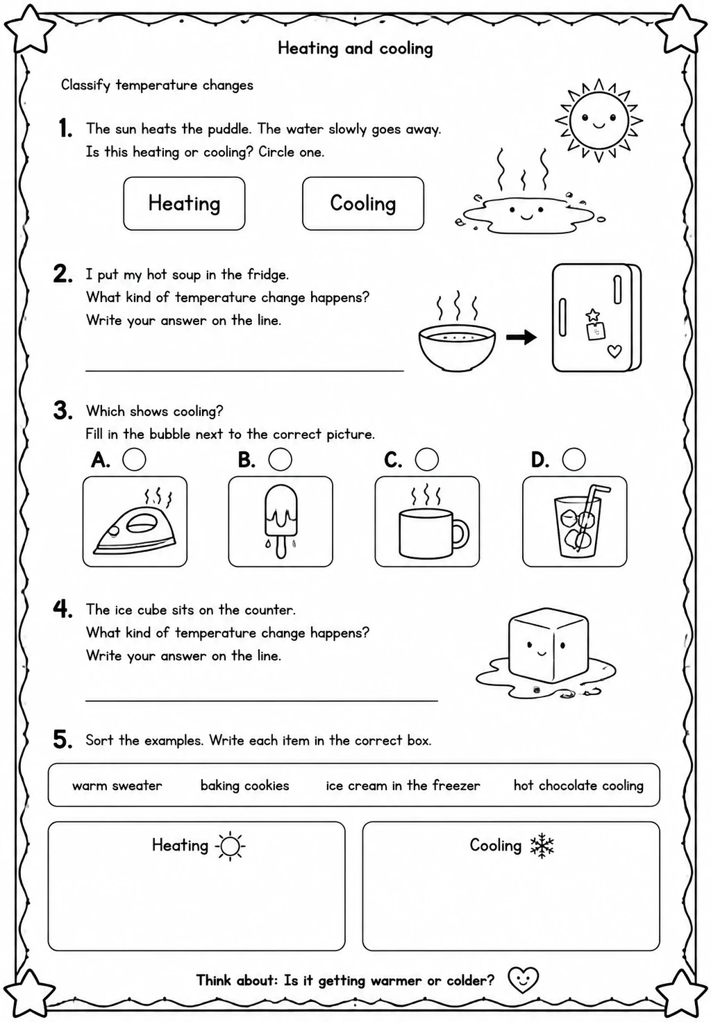 Classify temperature changes