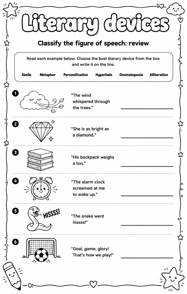 Classify the figure of speech: review
