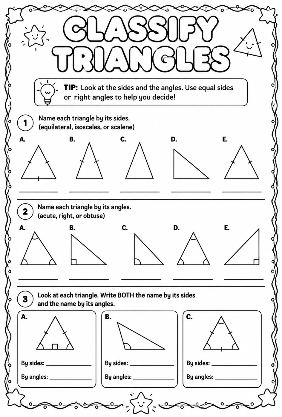 Classify triangles