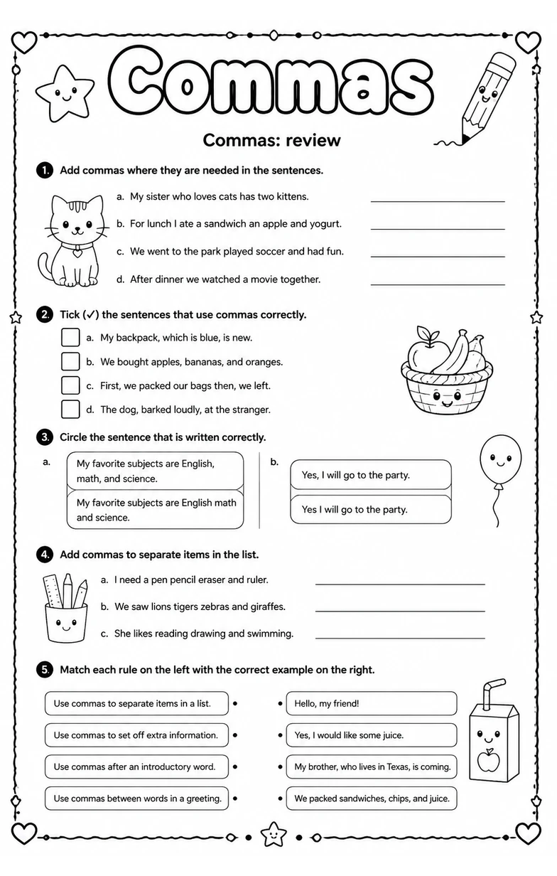 Commas: review