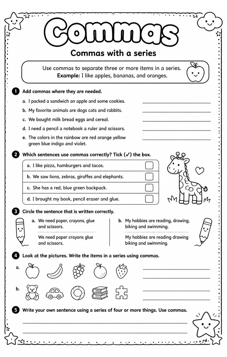 Commas with a series