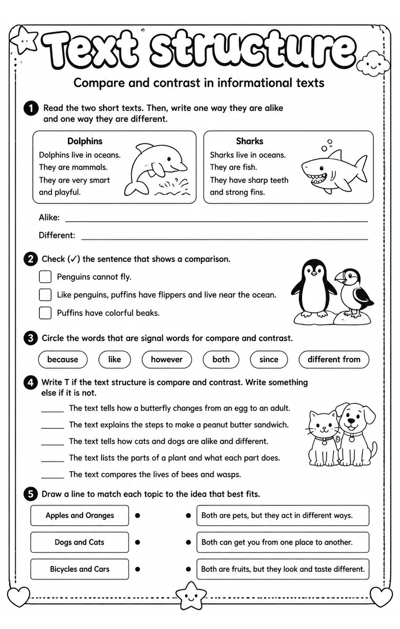 Compare and contrast in informational texts