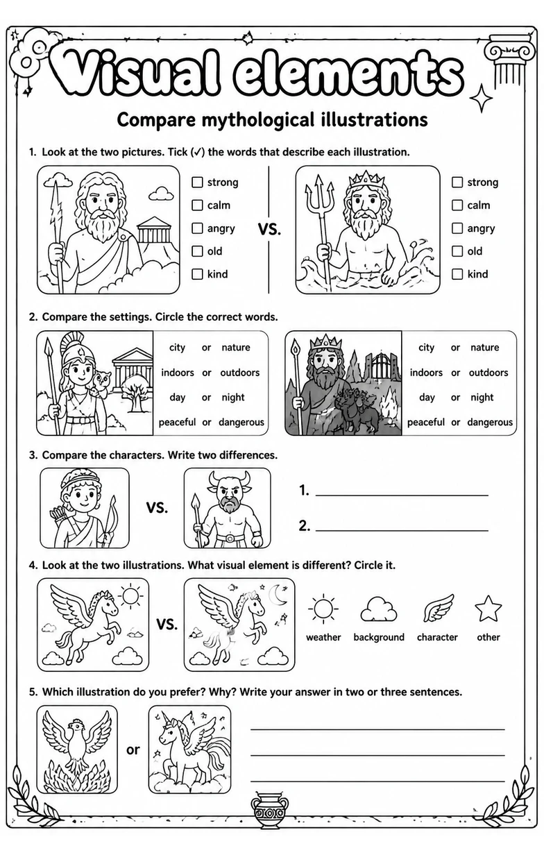 Compare mythological illustrations