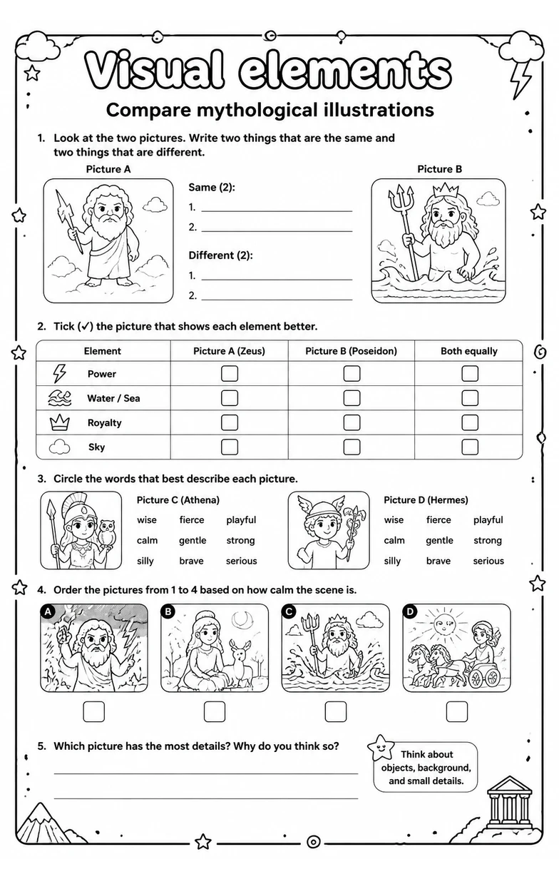 Compare mythological illustrations