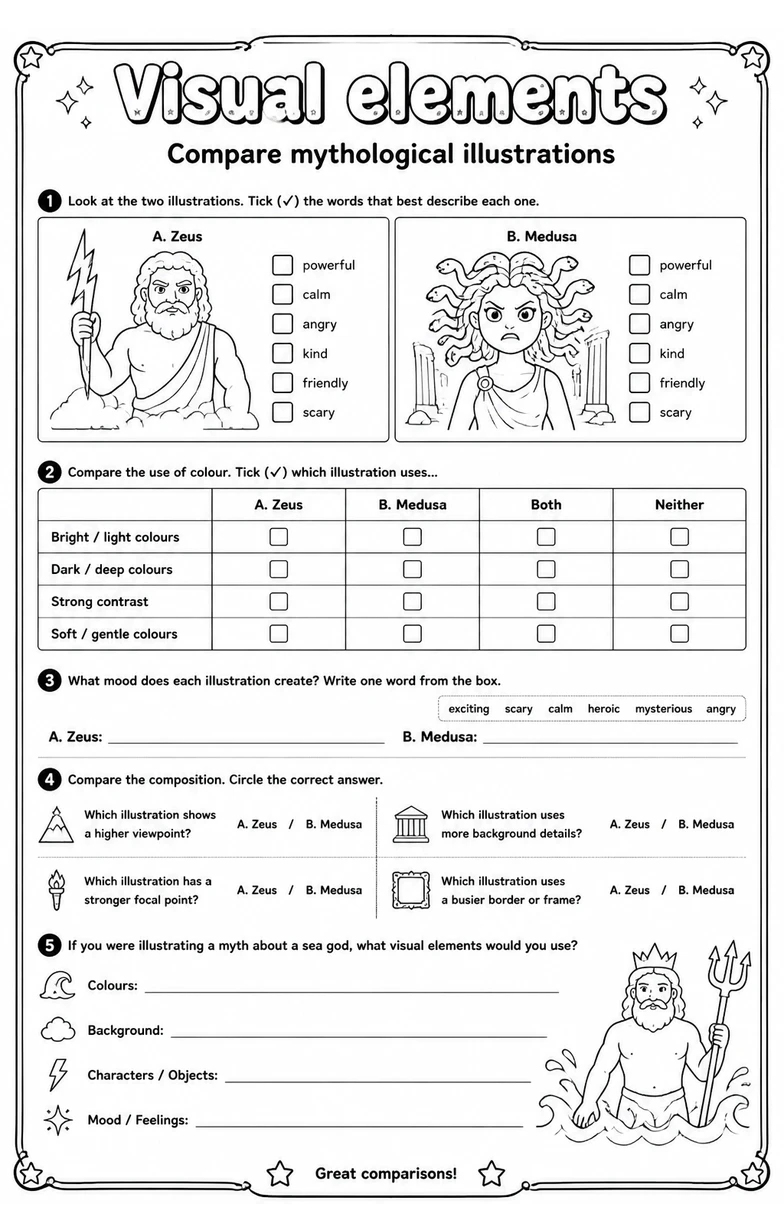 Compare mythological illustrations