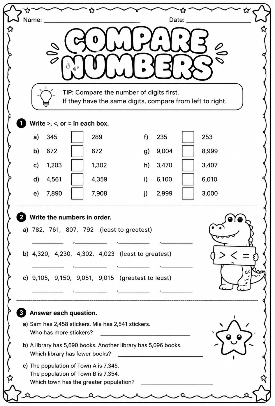 Compare numbers