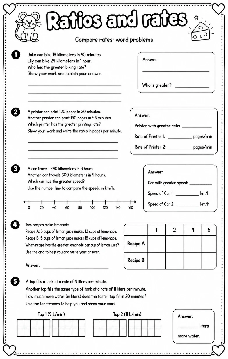 Compare rates: word problems