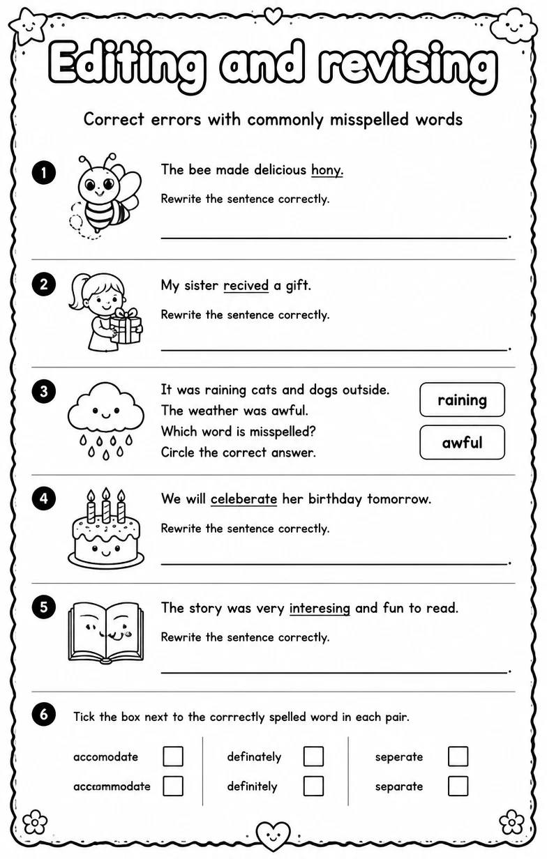 Correct errors with commonly misspelled words