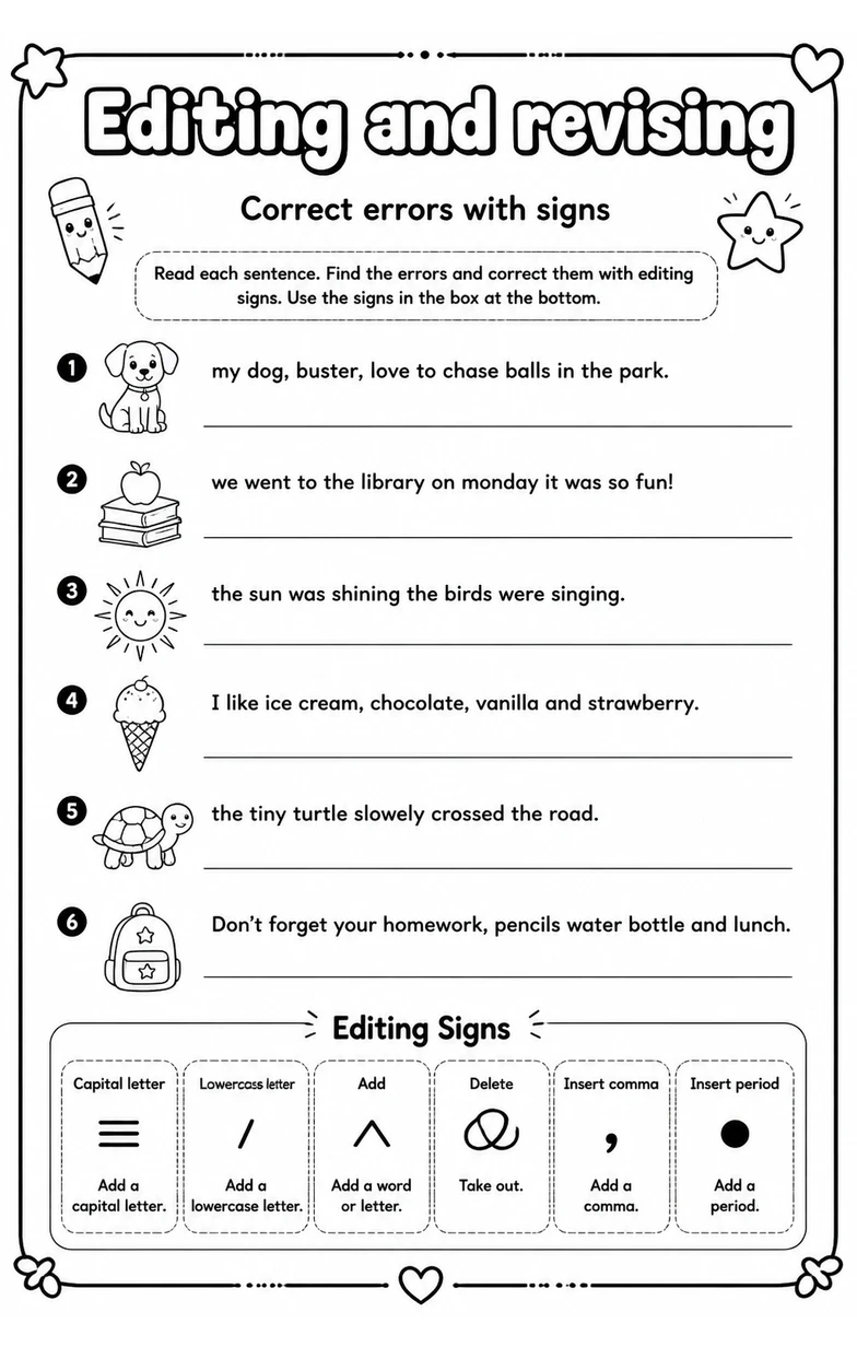 Correct errors with signs