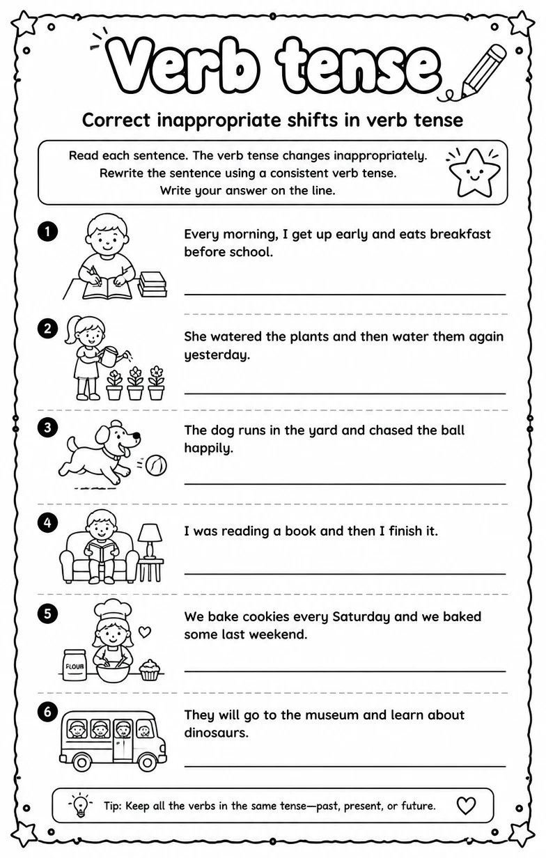 Correct inappropriate shifts in verb tense