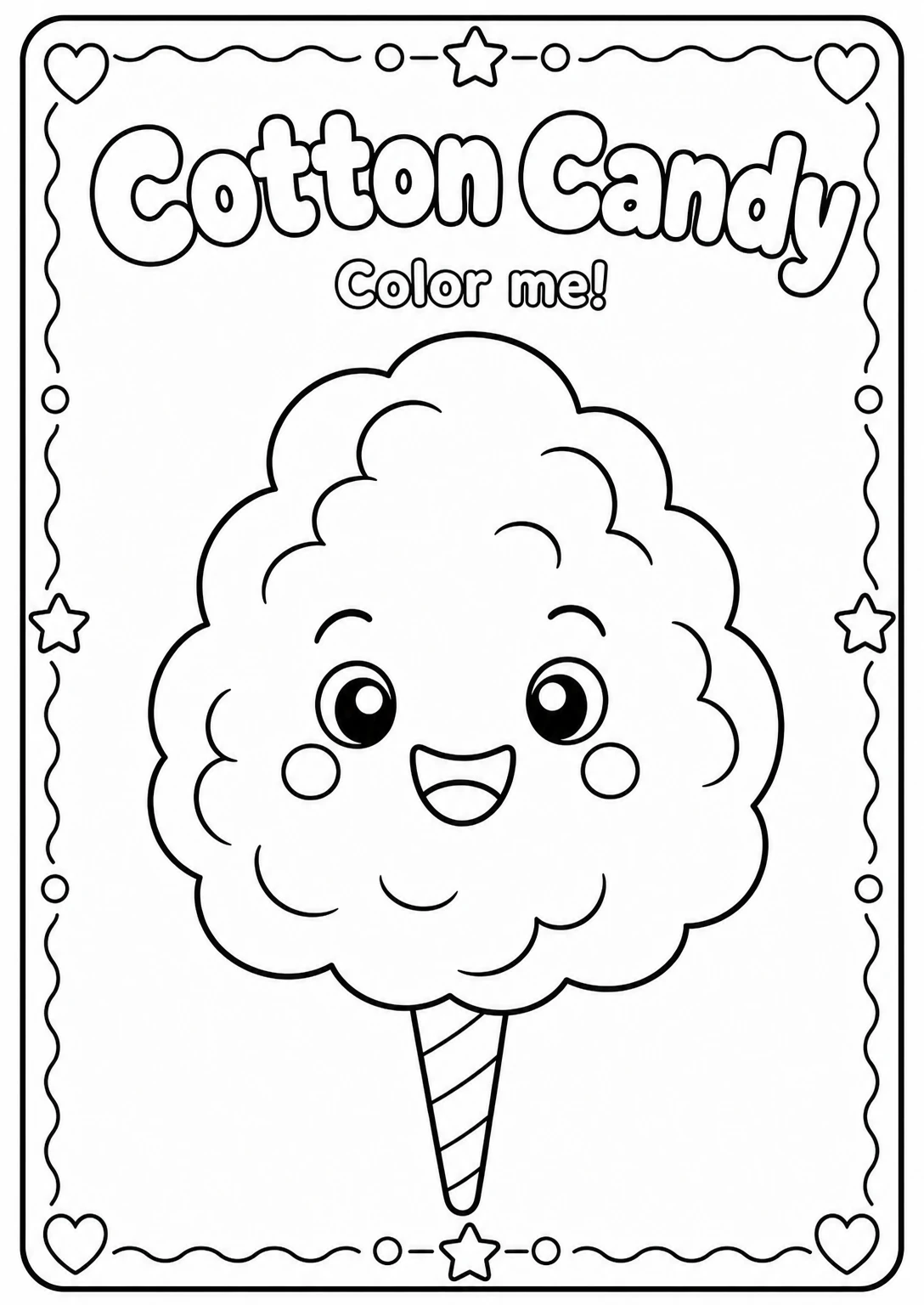 Cotton Candy Coloring Pages