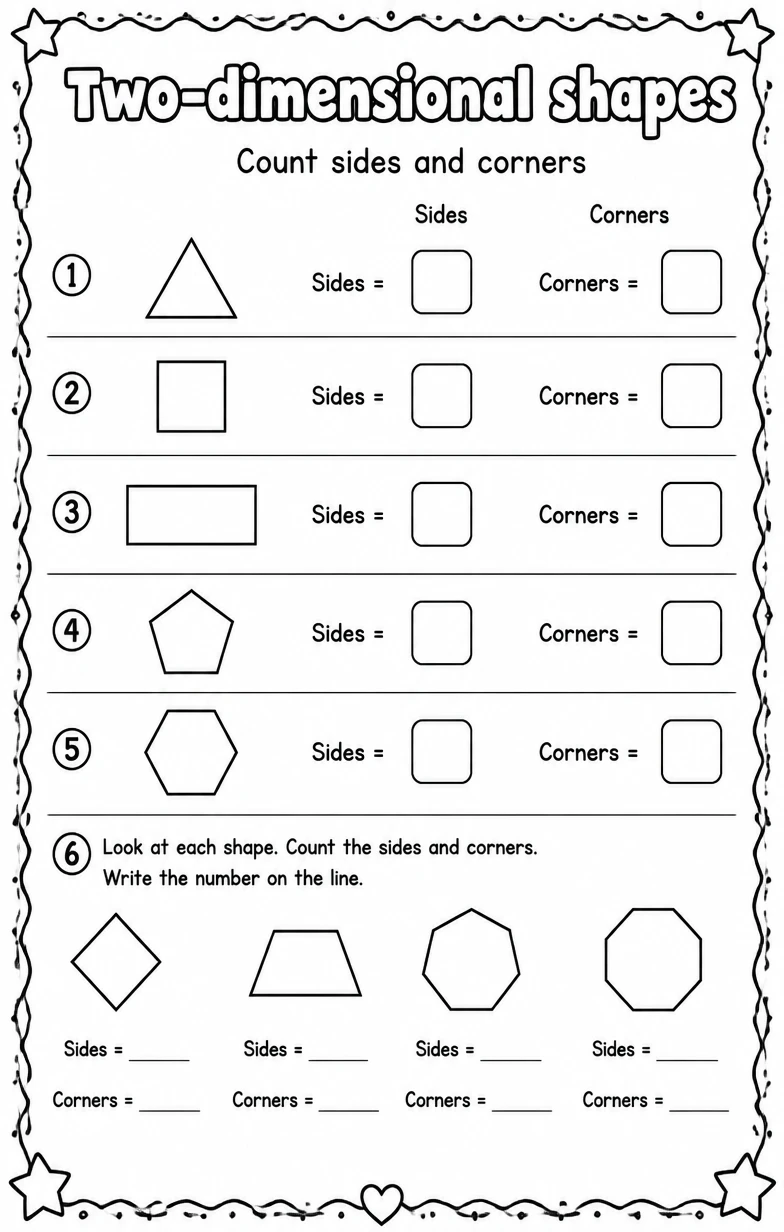 Count sides and corners