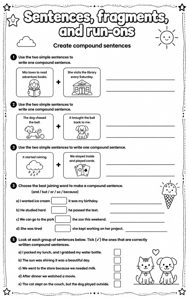 Create compound sentences