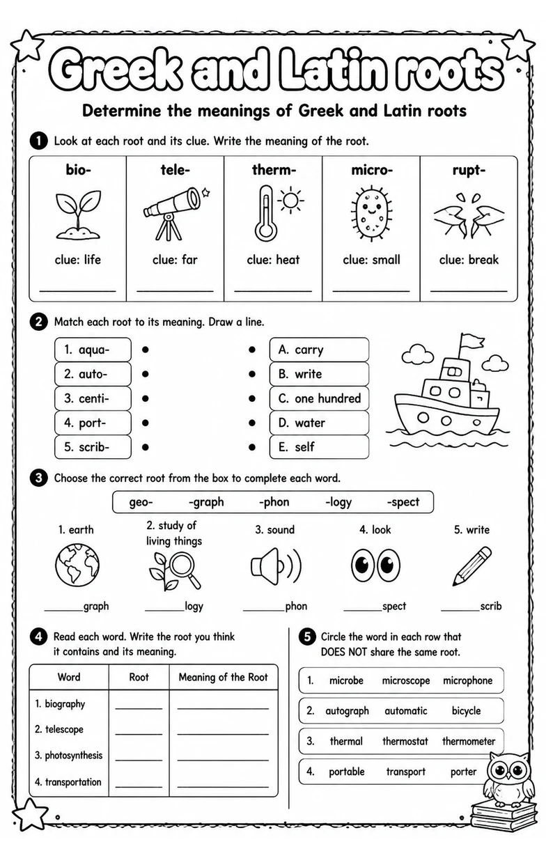 Determine the meanings of Greek and Latin roots