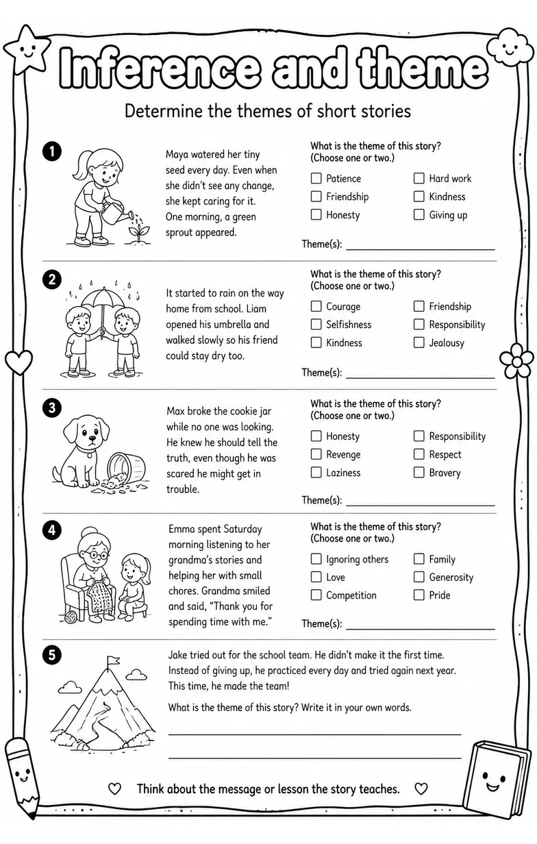Determine the themes of short stories
