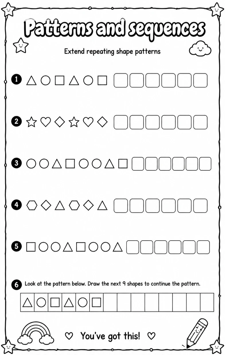 Extend repeating shape patterns