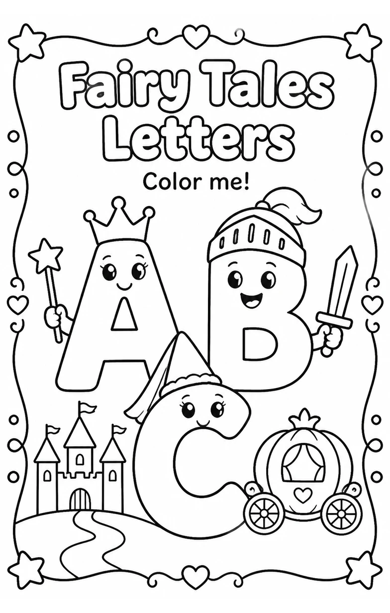 Fairy Tales Letters Coloring Page