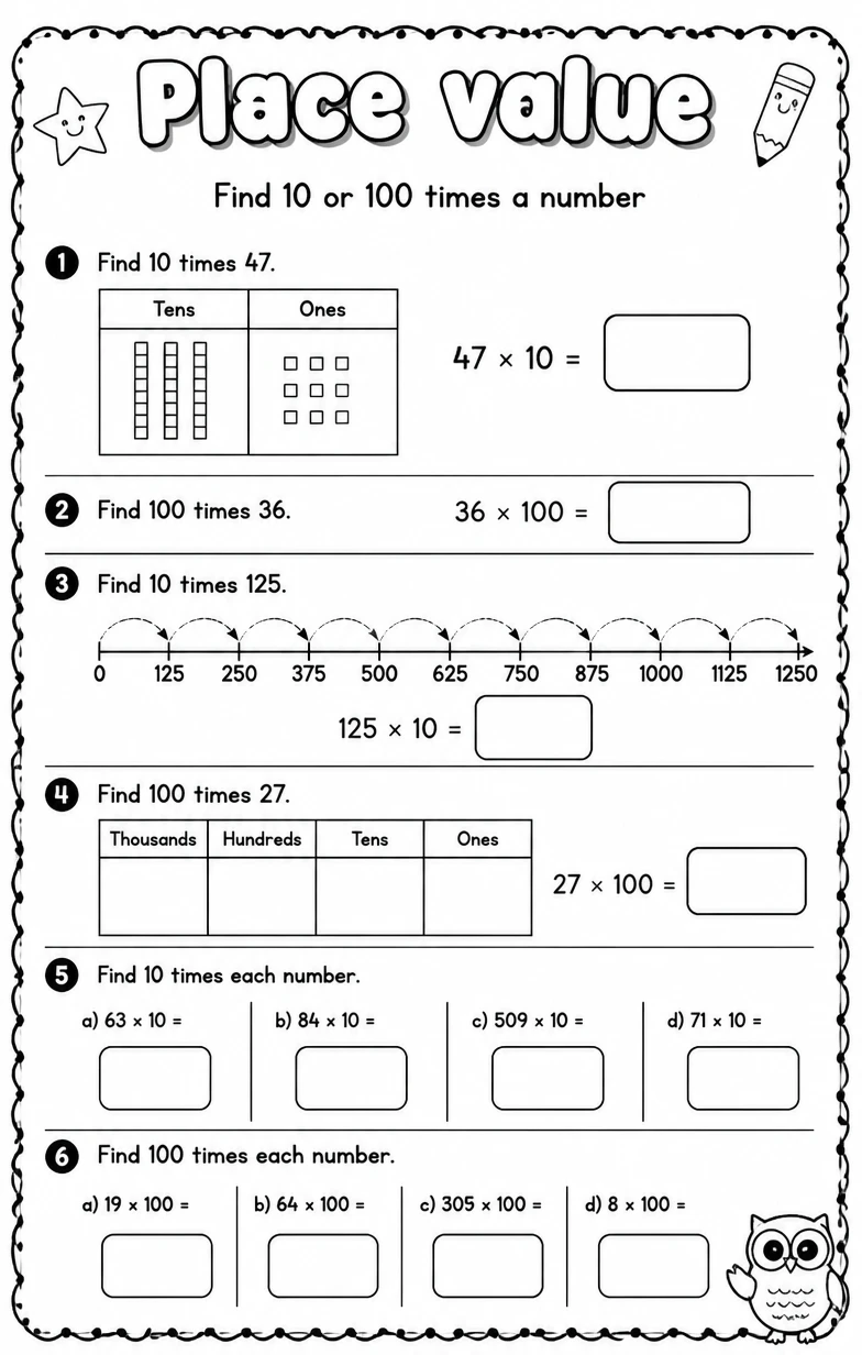 Find 10 or 100 times a number